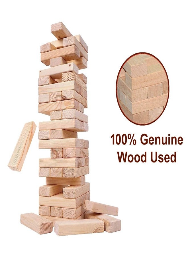 TVM Tumbling Tower Game for Kids and Adults, Wooden Blocks 54 Pcs, Stacking Game Challenging|Maths Game - Image 5